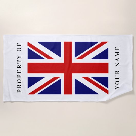 英国国旗のイギリスの旗のカスタムなビーチタオル ビーチタオル (正面)