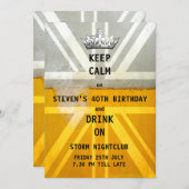 英国国旗のイギリスの旗冷たく新しいビール誕生会 招待状 (正面/裏面)