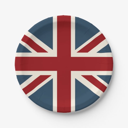 英国国旗のクラシックな旗 ペーパープレート (正面)