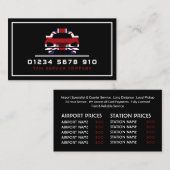 英国国旗のタクシーCabロゴ、価格表 名刺 (正面/裏面)