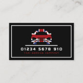 英国国旗のタクシーCabロゴ、価格表 名刺 (正面)
