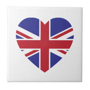 英国国旗のハートのタイル タイル