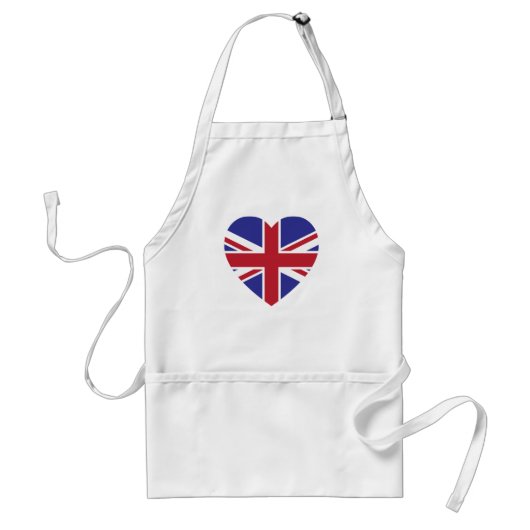 英国国旗のハートの台所エプロン スタンダードエプロン (正面)