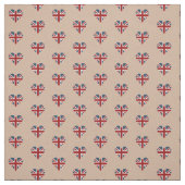 英国国旗のハート形の旗 ファブリック (見本)