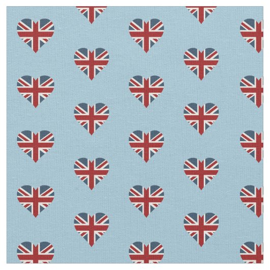 英国国旗のハート形の旗 ファブリック (クローズアップ)