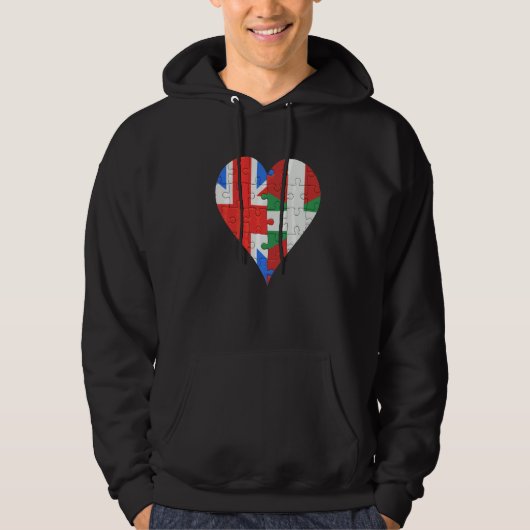 英国国旗のハート パーカ (正面)