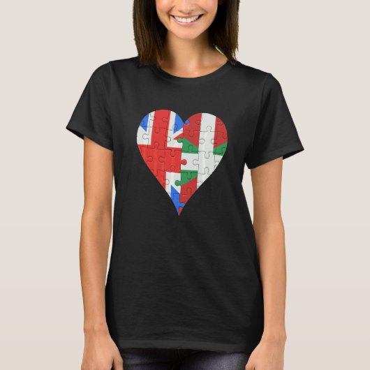 英国国旗のハート Tシャツ (正面)