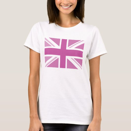英国国旗のピンク Tシャツ (正面)