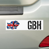 英国国旗のブルドッグ バンパーステッカー (車上)