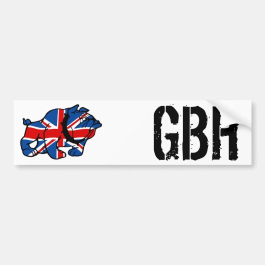 英国国旗のブルドッグ バンパーステッカー (正面)