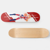 英国国旗のマンガの女の子は旗-イギリス-で服を着ました スケートボード (横)