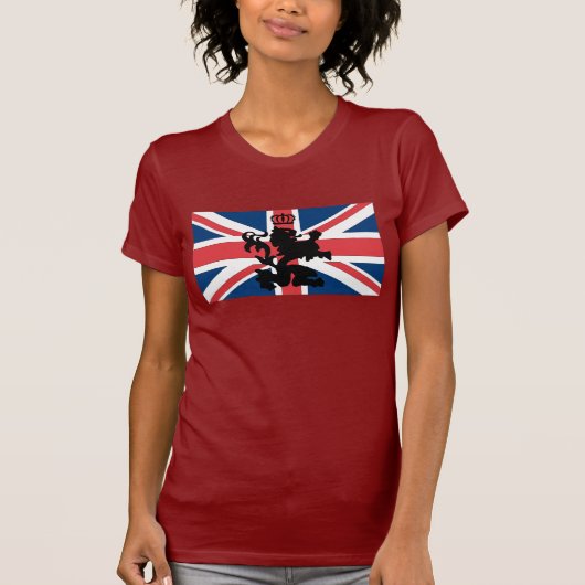 英国国旗のライオンの王冠 Tシャツ (正面)