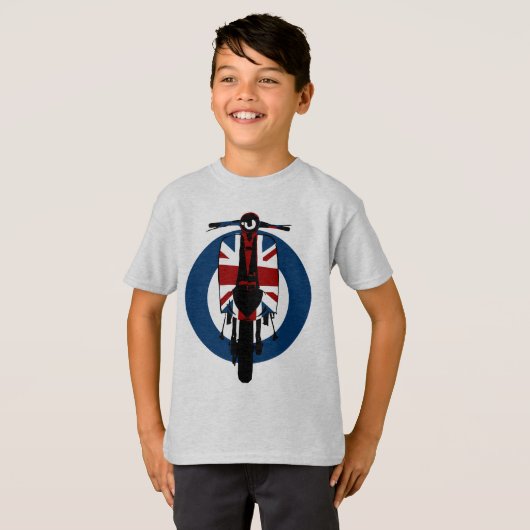 英国国旗の六十年代のスクーターの芸術2 Tシャツ (正面フル)