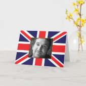 英国国旗の写真のバースデー・カード カード (黄色い花)