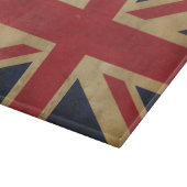 英国国旗の古い旗のガラスまな板 カッティングボード (角)