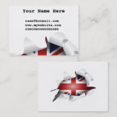 英国国旗の旗が付いているおもしろいによって裂かれる穴 名刺 (正面/裏面)