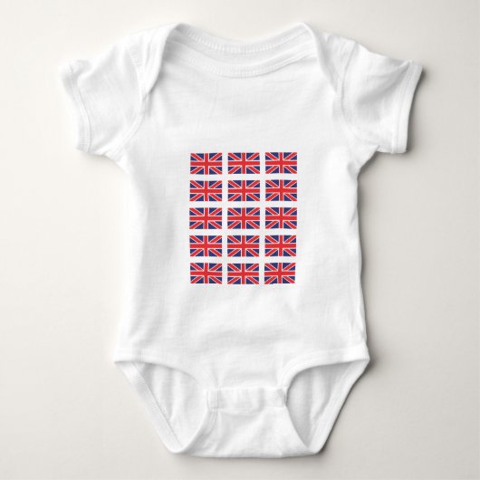 英国国旗の旗のクリーパーかBabygro ベビーボディスーツ (正面)