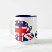 英国国旗の旗のティーカップの芸術 ツートーンマグカップ (正面左)