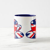 英国国旗の旗のティーカップの芸術 ツートーンマグカップ (中央)