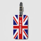 英国国旗の旗モノグラムのな旅行荷物のラベル ラゲッジタグ (正面縦)