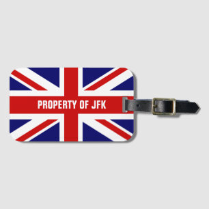英国国旗の旗モノグラムのな旅行荷物のラベル ラゲッジタグ