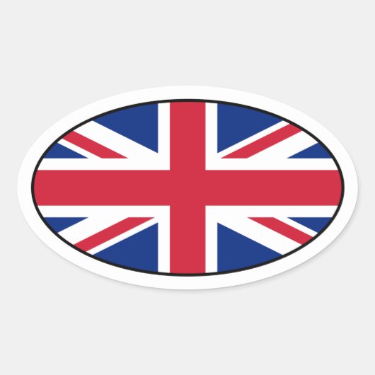 英国国旗の楕円ステッカー 楕円形シール (正面)
