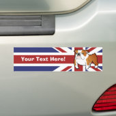 英国国旗の漫画の英国のブルドッグ バンパーステッカー (車上)