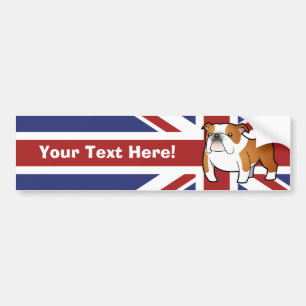 英国国旗の漫画の英国のブルドッグ バンパーステッカー