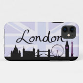 英国国旗の空のロンドンの紫色原稿及び場所 Case-Mate iPhoneケース (裏面(横))