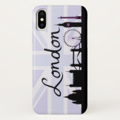 英国国旗の空のロンドンの紫色原稿及び場所 Case-Mate iPhoneケース (裏面)