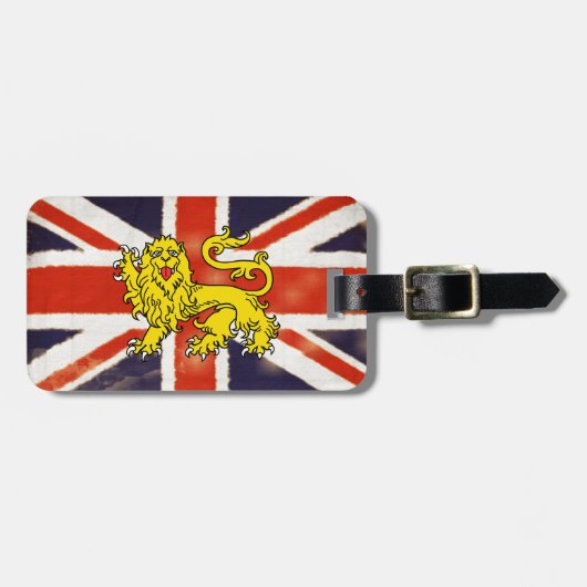 英国国旗の紋章学のライオンの荷物のラベル ラゲッジタグ (正面横)