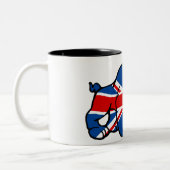 英国国旗の素晴らしいブルドッグ ツートーンマグカップ (左)