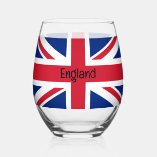 英国国旗の組合ジャックデザインステムレスワイングラス ステムなしワイングラス