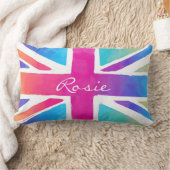 英国国旗の絞り染め ランバークッション (ブランケット)