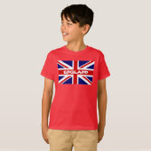 英国国旗の英国の旗が付いている子供のTシャツ Tシャツ (正面フル)