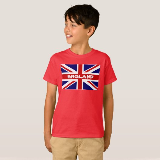 英国国旗の英国の旗が付いている子供のTシャツ Tシャツ (正面フル)