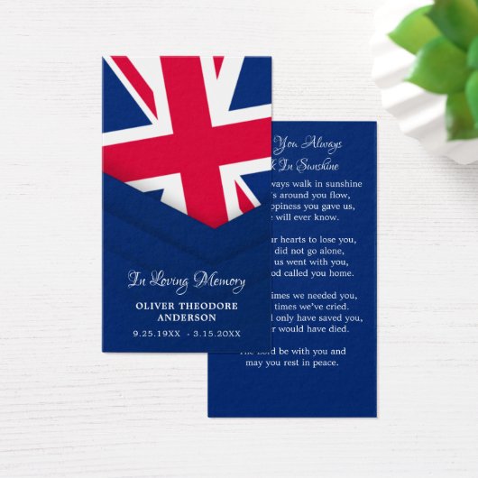 英国国旗の英国記念祈りの言葉カード (デスク)