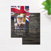 英国国旗の記念写真葬式祈りの言葉カード (デスク)