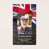 英国国旗の記念写真葬式祈りの言葉カード (正面)