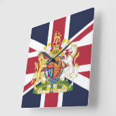 英国国旗の電話代 スクエア壁時計 (傾斜)