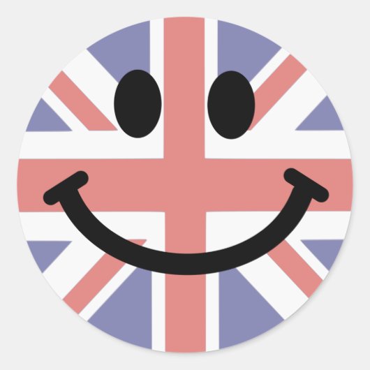 英国国旗の顔 ラウンドシール (正面)