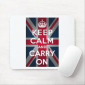 英国国旗のKeep Calm and Carry On マウスパッド (マウス)