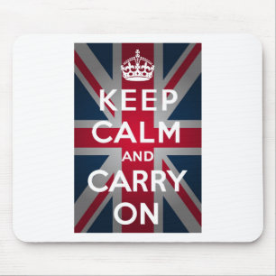 英国国旗のKeep Calm and Carry On マウスパッド