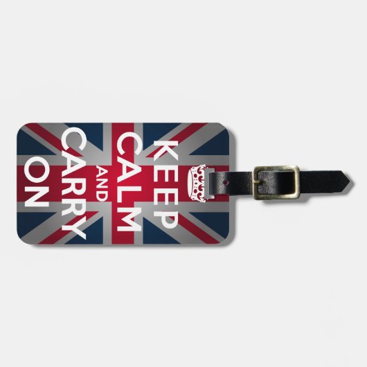 英国国旗のKeep Calm and Carry On ラゲッジタグ (正面横)