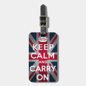 英国国旗のKeep Calm and Carry On ラゲッジタグ (正面縦)