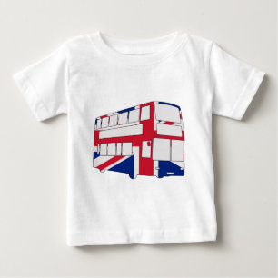 英国国旗のTシャツおよびギフトが付いているロンドンバス ベビーTシャツ