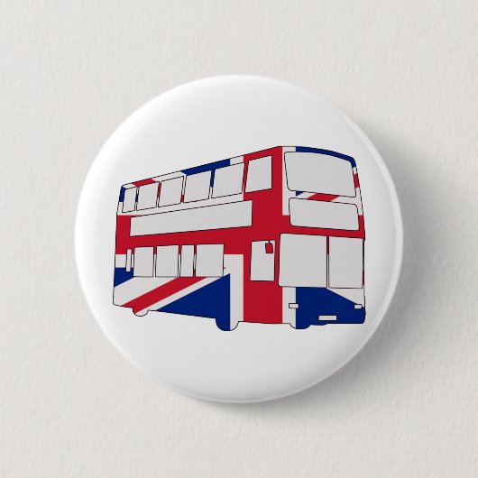 英国国旗のTシャツおよびギフトが付いているロンドンバス 缶バッジ (正面)