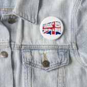 英国国旗のTシャツおよびギフトが付いているロンドンバス 缶バッジ (インサイチュ)