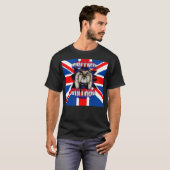 英国国旗のTシャツを持つイギリスのブルドッグ Tシャツ (正面フル)