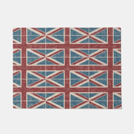 英国国旗イギリスのイギリスの赤い青 ドアマット (正面)